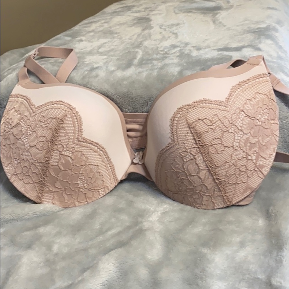 Maidenform 36 C Padded Lace Bra in Mauve